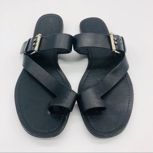 Black Leather Sandals